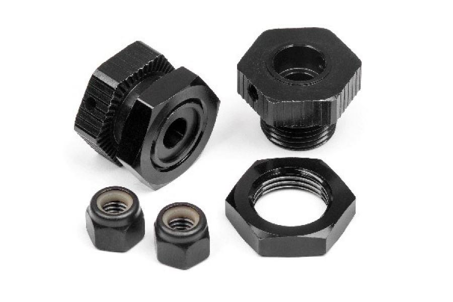 Aluminum Wheel Hex Hub Set 17Mm (Black/4Pcs) 114341