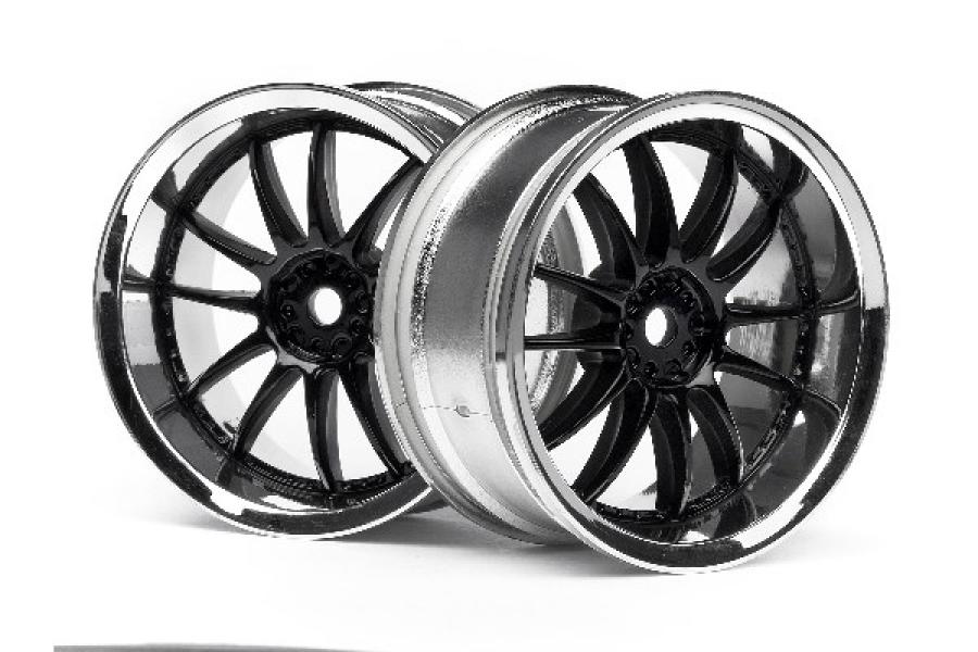 HPI Racing  WORK XSA 02C WHEEL 26mm CHROME/BLACK (3mm OFFSET) 3286