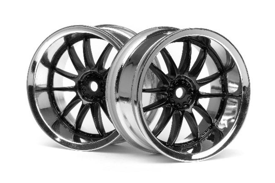 HPI Racing  WORK XSA 02C WHEEL 26mm CHROME/BLACK (6mm OFFSET) 3287