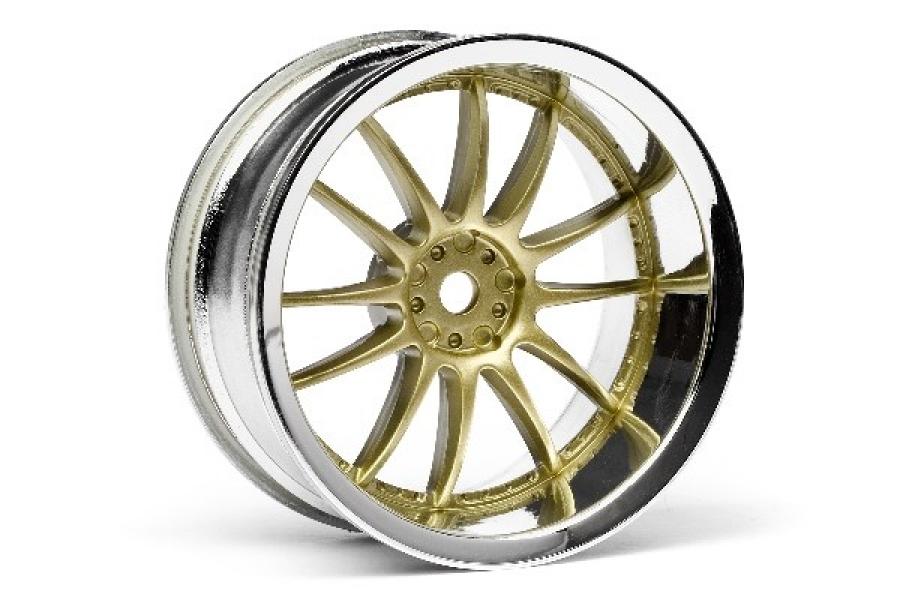 HPI Racing  WORK XSA 02C WHEEL 26mm CHROME/GOLD (6mm OFFSET 3298