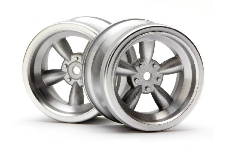 HPI Racing  VINTAGE 5 SPOKE WHEEL 31MM (WIDE) MATTE CHROME (6MM OFFSET) 3820