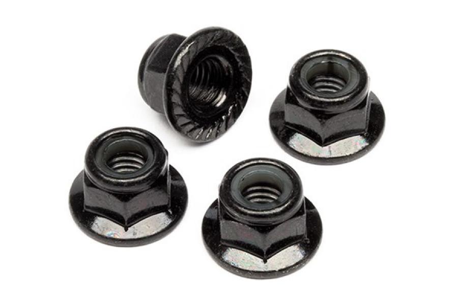 HPI Racing  FLANGED LOCK NUT M5 (CLOCKWISE/BLACK/4PCS) Z682