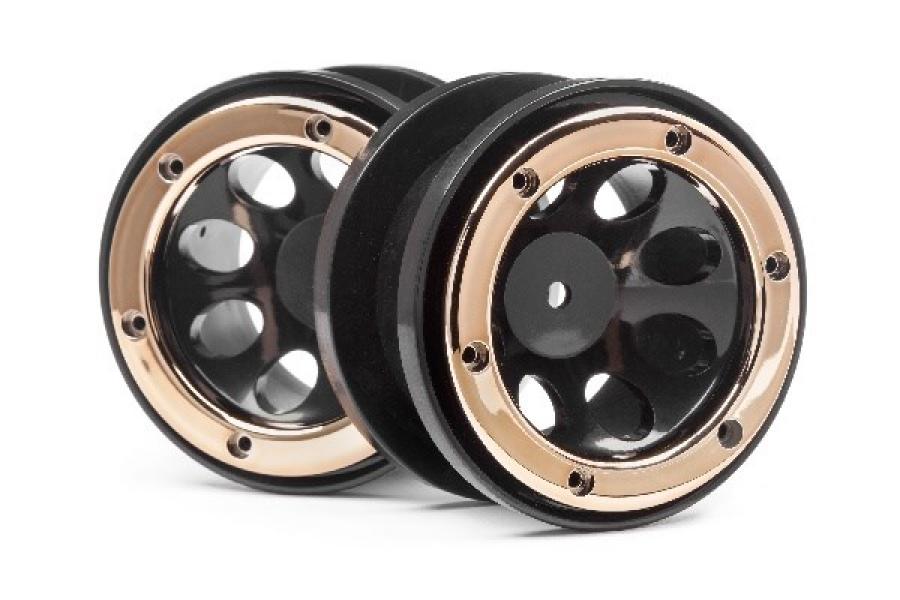 WHEELS W/GOLD BEADLOCKS (2PCS)