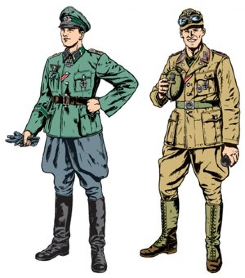 Tamiya 1/35 Wehrmacht Officer & DAK Crewman figuuri