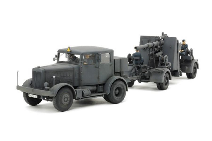 Tamiya 1/48 HEAVY TRACTOR SS-100 & 88MM FLAK pienoismalli