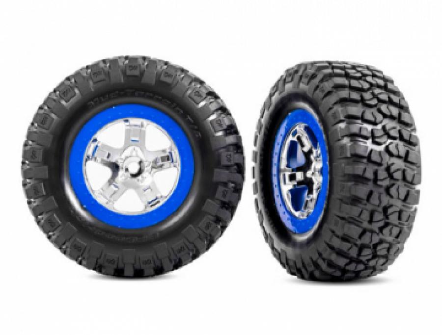 Traxxas Tires & Wheels, BFGoodrich/SCT Chrome-Blue 4WD/2WD Rear (2) TRX5867A