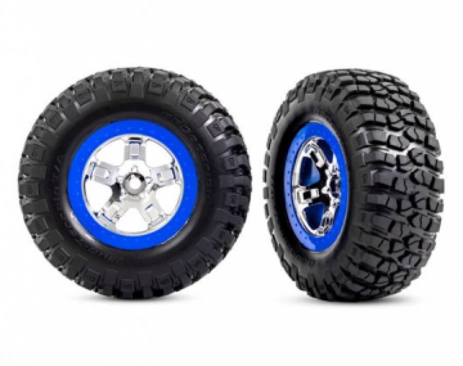 Traxxas Tires & Wheels BFGoodrich/SCT Chrome-Blue 2WD Front (2) TRX5869A