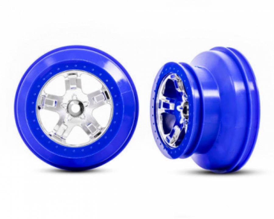 Traxxas Wheels SCT Chrome-Blue 2.2/3.0" 2WD Front (2) TRX5870A