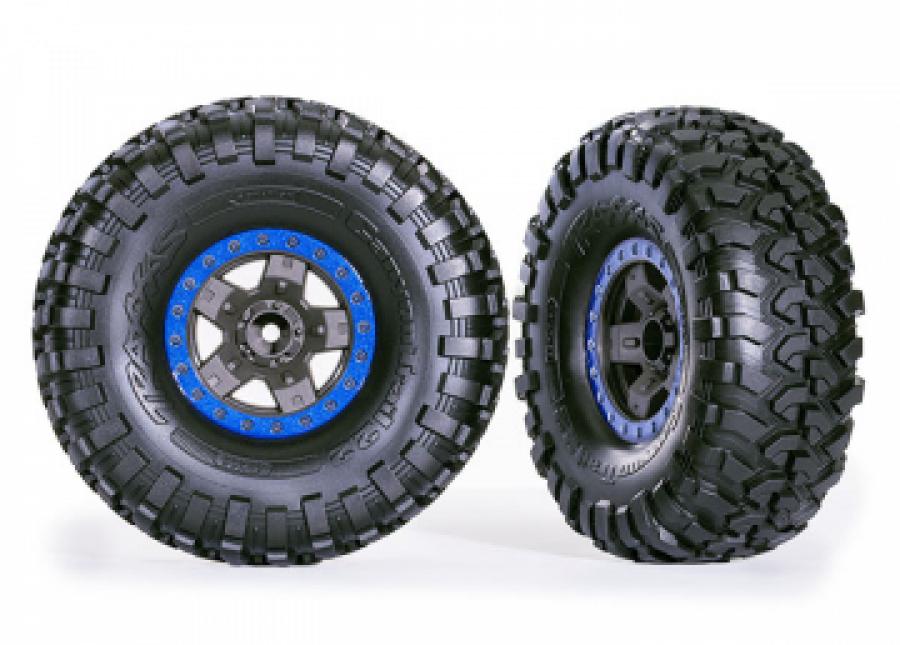 Traxxas Tires & Wheels Canyon Trail/TRX-4 Black 2.2 Blue (2) TRX8181-BLUE