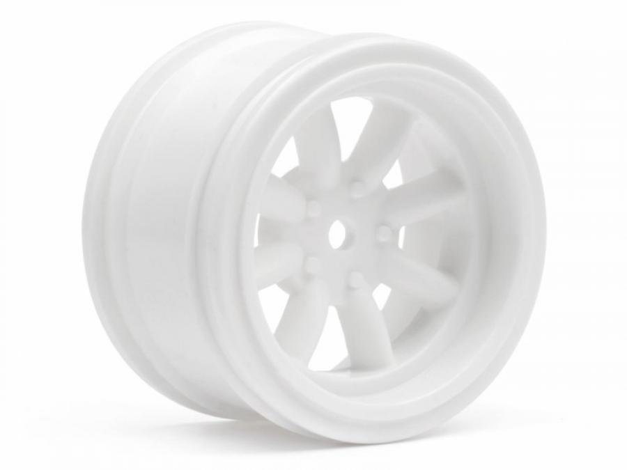HPI Racing  VINTAGE 8 SPOKE WHEEL 31MM WHITE 6MM OFFSET 3810