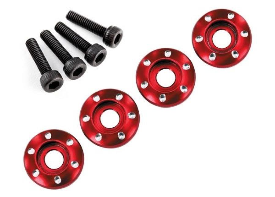 Wheel Screw & Washer Alu Red (4)