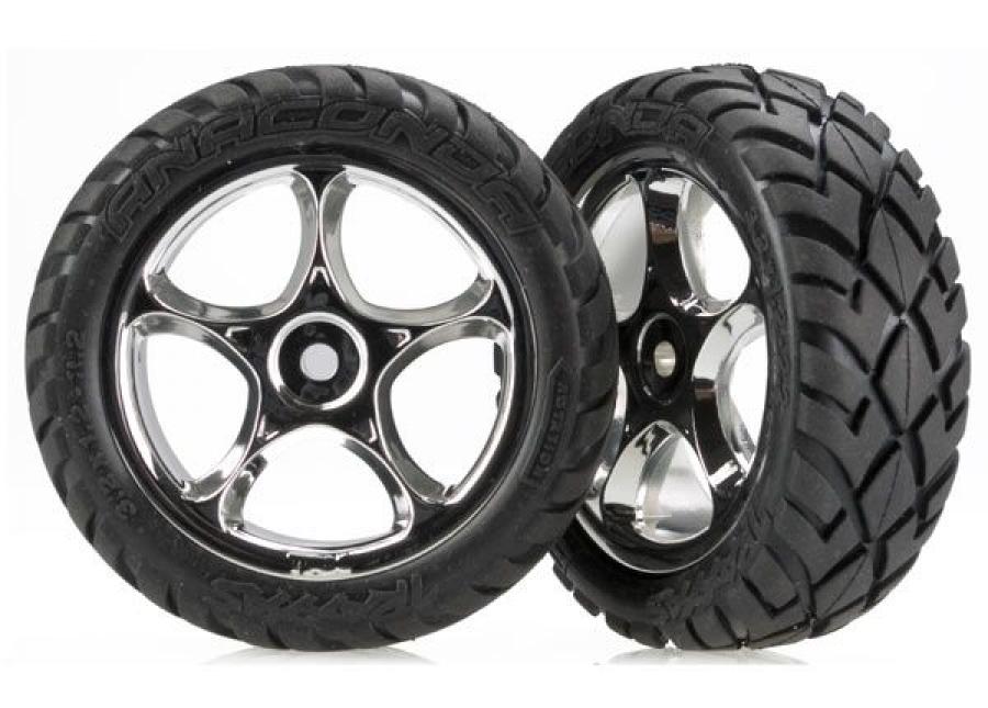 Traxxas Tires & Wheels Anaconda/Tracer Chrome 2.2" 2WD Front (2) TRX2479R