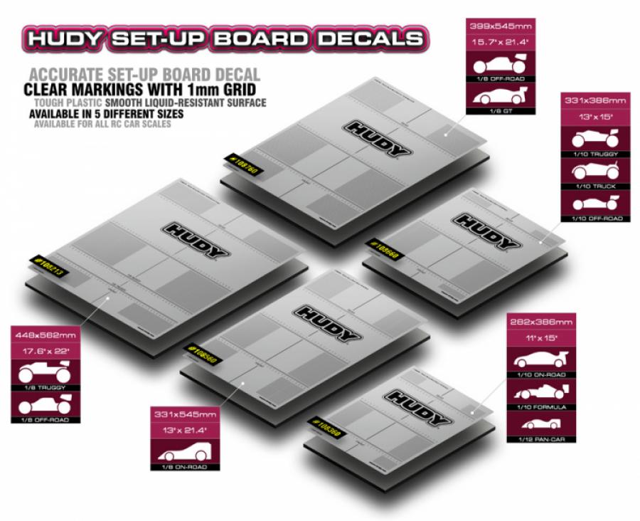 Hudy Decal for Set-Up Board (1/10 Off-Road) 331x386mm 108660