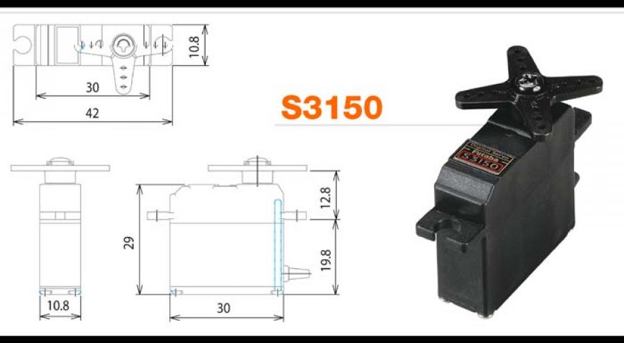 S3150 Digital Mini Servo 3.7kg 0.24s 4.8V