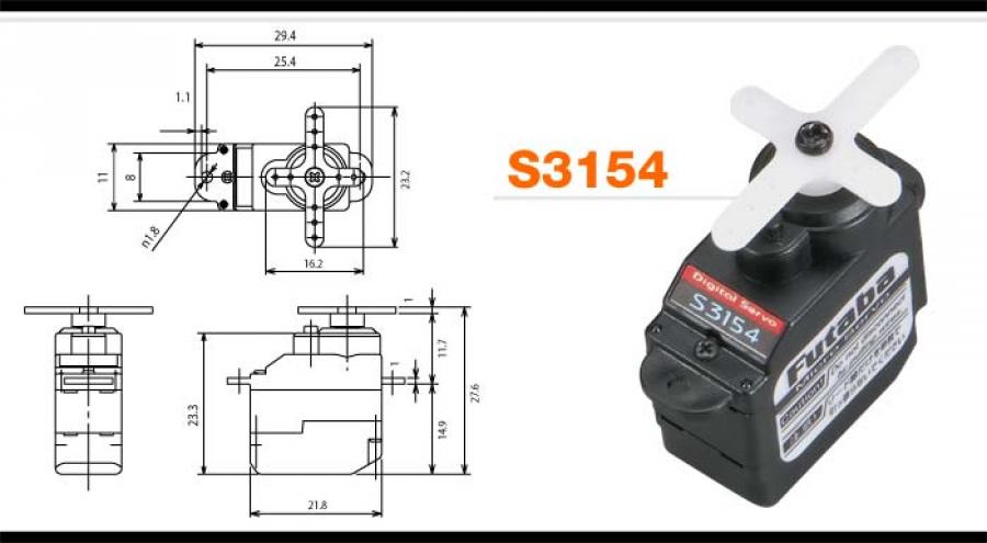 Servo S3154 Digital Sub-Micro  1,7kg 0.09s