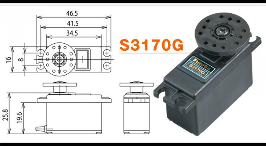 Servo S3170G Mini- (retract) 8.5kg 0.47s