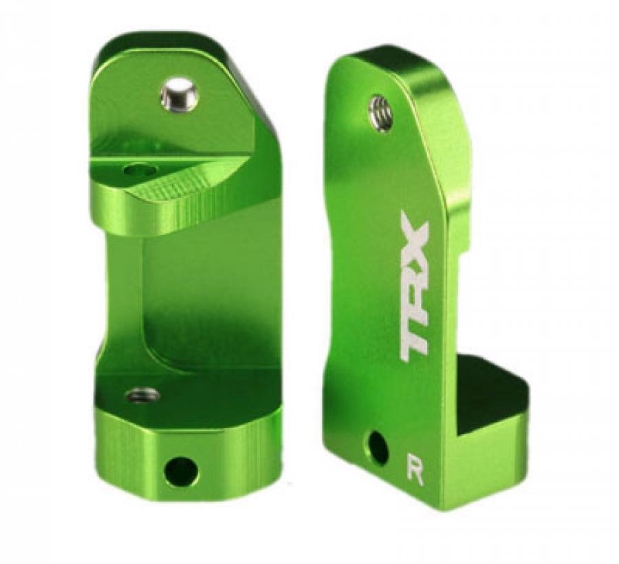 Traxxas Caster blocks, 30-degree, green-anodized 6061-T6 aluminum (l TRX3632G