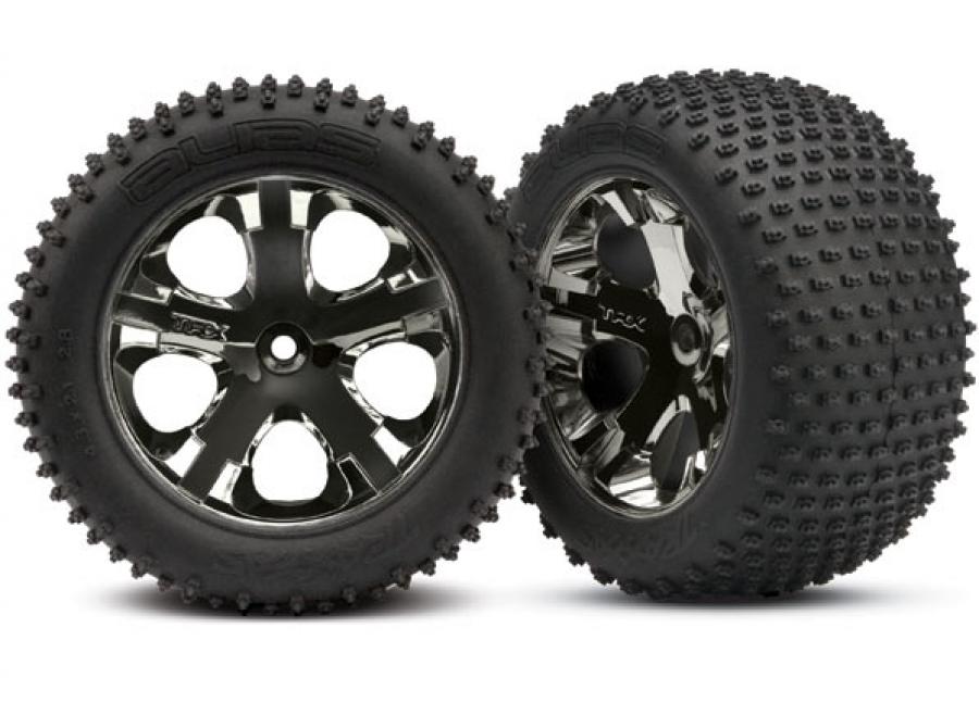 Traxxas Tires & Wheels Alias/All-Star Black Chrome 2.8" TSM Rear (2) TRX3770A