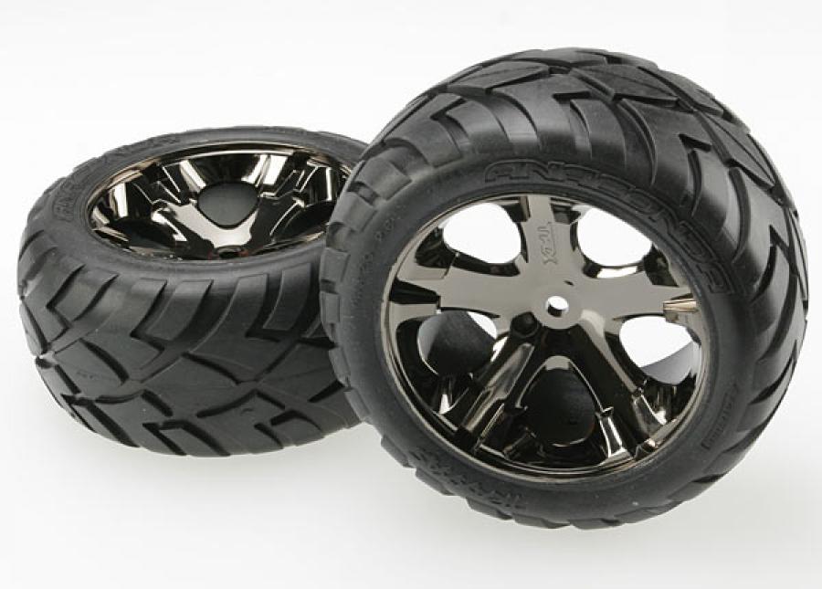 Traxxas Tires & Wheels Anaconda/AllStar Black Chrome 2,8" Rear (2) TRX3773A