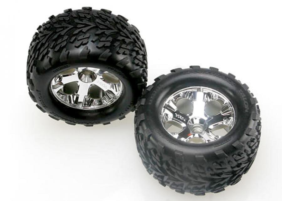 Traxxas Tires & Wheels Talon/All-Star Chrome 2.8" (Nitro Front) (2) TRX4171