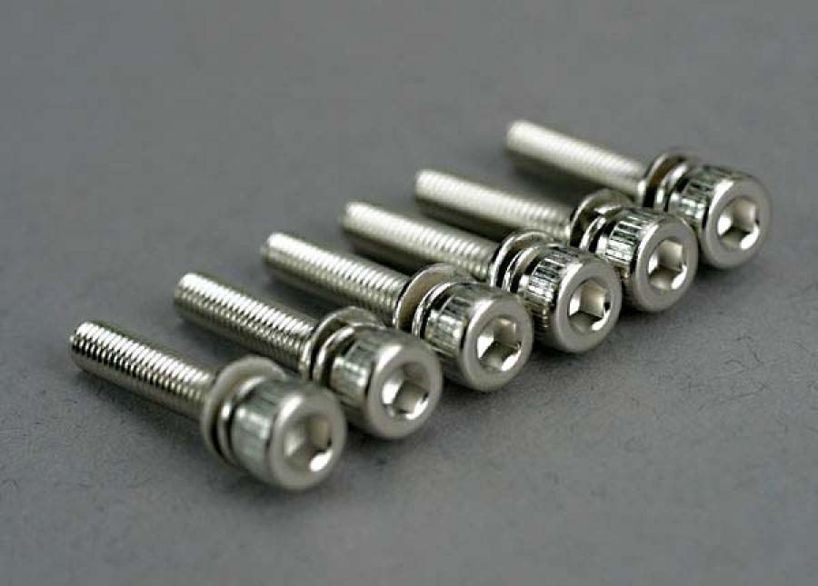 Traxxas Screws M3x15mm Cap-head Hex Socket w/ Lock Washer (6) TRX5142