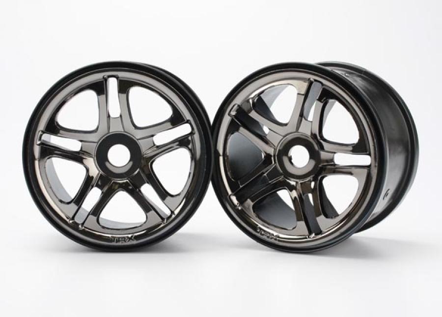 Traxxas Wheels Split-Spoke Black Chrome (17mm) 3.8" (2) TRX5172A