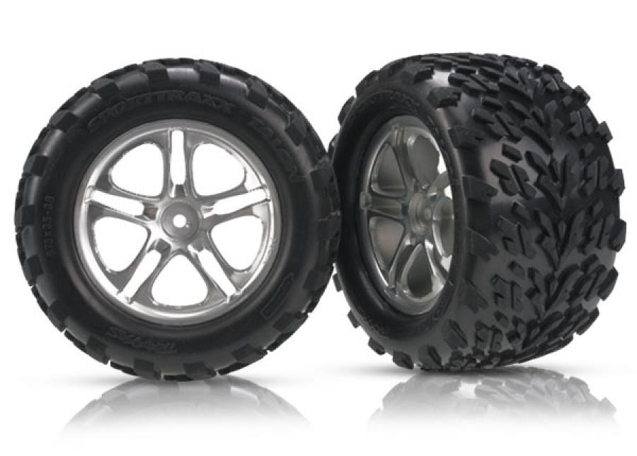 Traxxas Tires & Wheels Talon/SS Satin (14mm) 3.8" (2) TRX5174A