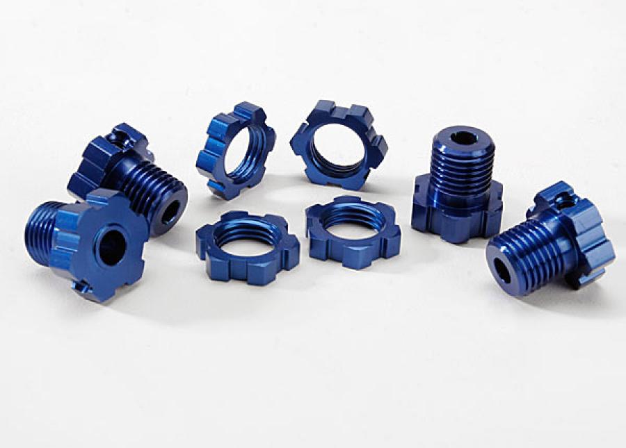 Traxxas Wheel Hub & Nuts 17mm Aluminium Blue (4) TRX5353X