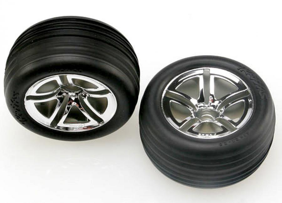 Traxxas Tires & Wheels Alias/ Twin-Spoke (Nitro Front) 2.8" (2) TRX5574R