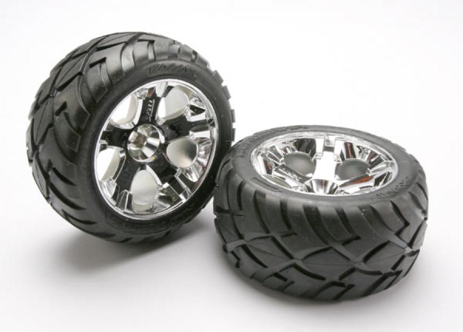 Traxxas Tires & Wheels Anaconda/All-Star Chrome 2.8" (2) TRX5576R