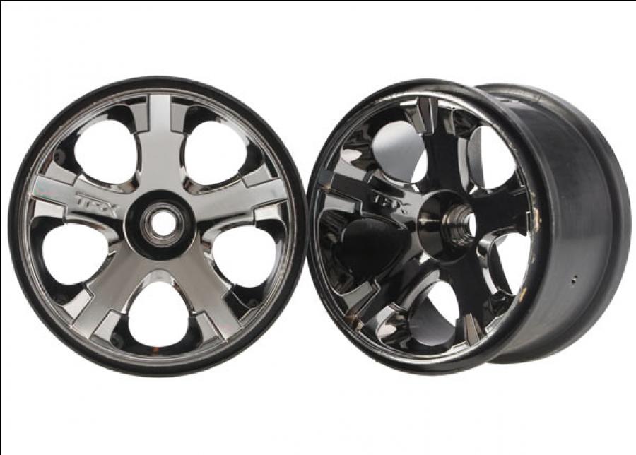 Traxxas Wheels All-Star Black Chrome 2.8" (Nitro Front) (2) TRX5577A
