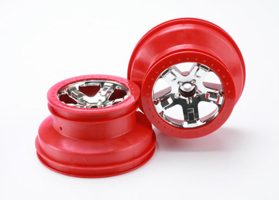 Traxxas Wheels SCT Chrome-Red 2.2/3.0" 2WD Front (2) TRX5870