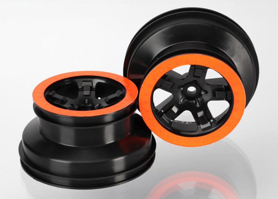 Traxxas Wheels SCT Black-Orange  2.2/3.0" 2WD Front (2) TRX5870X