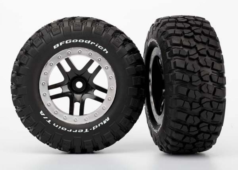 Traxxas Tires & Wheels BFGoodrich/S-Spoke Black-Satin 4WD/2WD Rear TRX5883