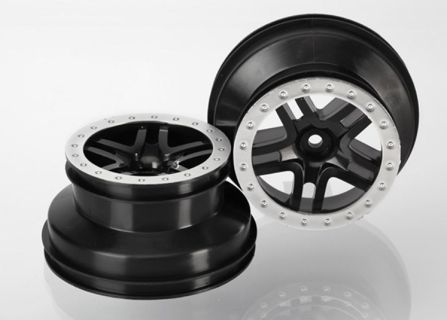 Traxxas Wheels SCT Split-Spoke Black-Satin 2.2/3.0" 4WD/2WD Rear (2) TRX5884