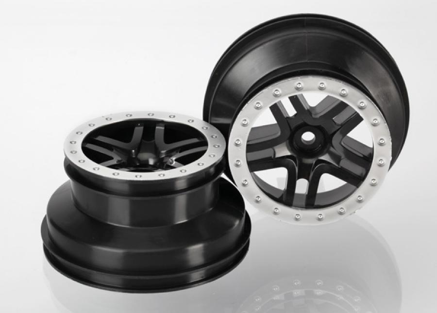 Traxxas Wheels SCT Split-Spoke Black-Satin 2.2/3.0" 2WD Front (2) TRX5886