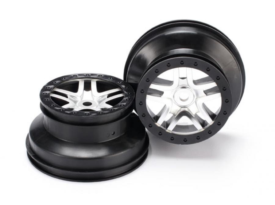 Traxxas Wheels SCT Split-Spoke Chrome-Black (14mm) 2.2/3.0" (2) TRX5974