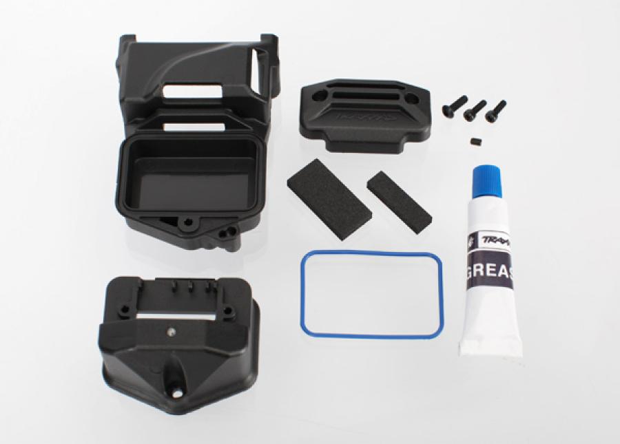 Traxxas Box, receiver (sealed) (servo mount)/ foam (2)/ BCS 3x10mm/ TRX6424