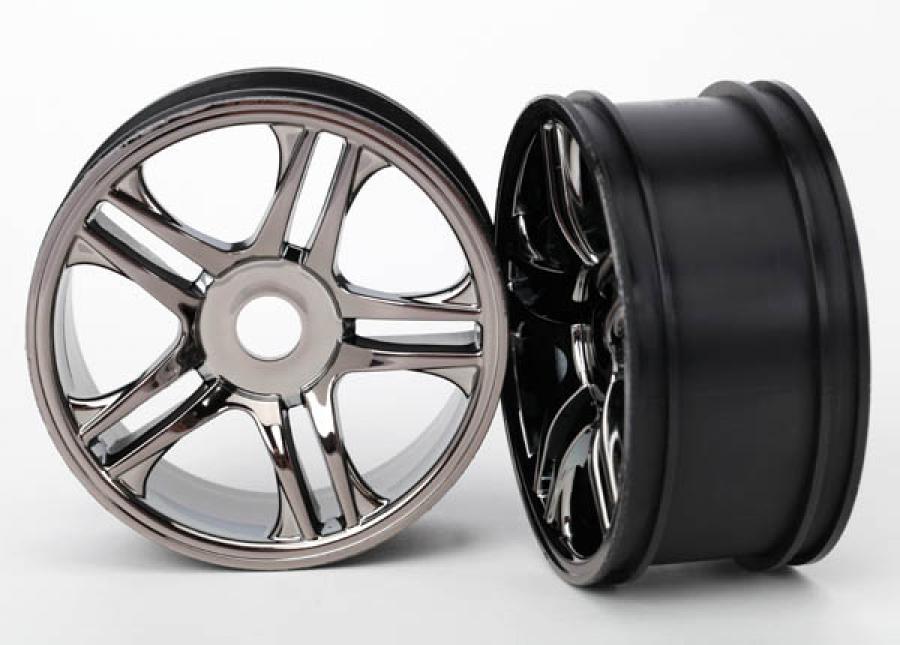 Traxxas Wheels Split-Spoke Black Chrome Rear (2) XO-1 TRX6476