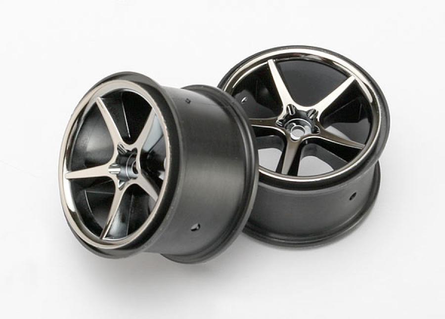 Traxxas Wheels Gemini Black Chrome 2.2" (2) TRX7172A