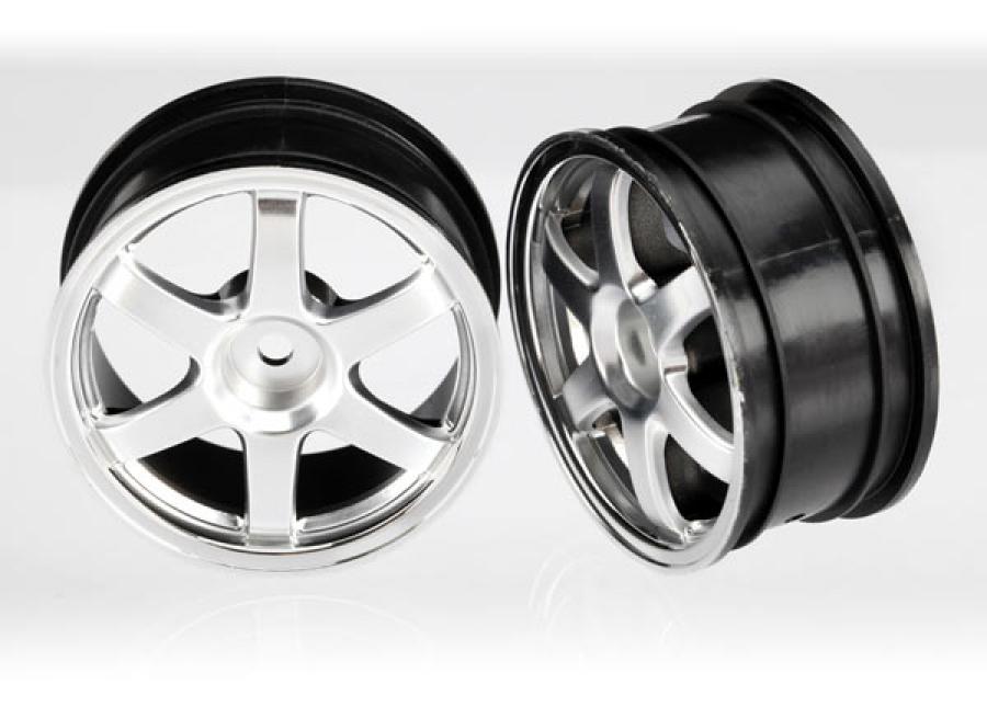 Traxxas Wheels, Volk Racing TE37 (satin chrome/chrome) (2) TRX7374X