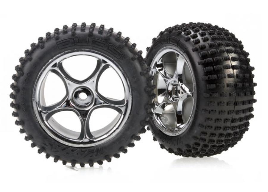 Traxxas Tires & Wheels Alias Soft/Tracer Chrome 2.2" Rear (2) TRX2470R