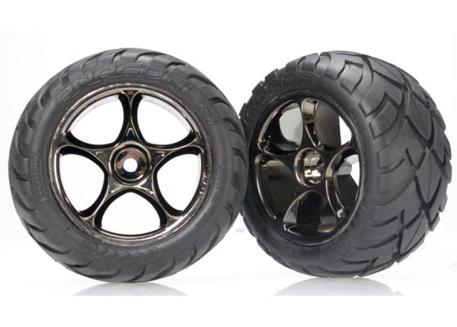 Traxxas Tires & Wheels Anaconda/Tracer Black Chrome 2.2" Rear (2) TRX2478A