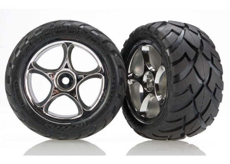 Traxxas Tires & Wheels Anaconda/Tracer Chrome 2.2" Rear (2) TRX2478R