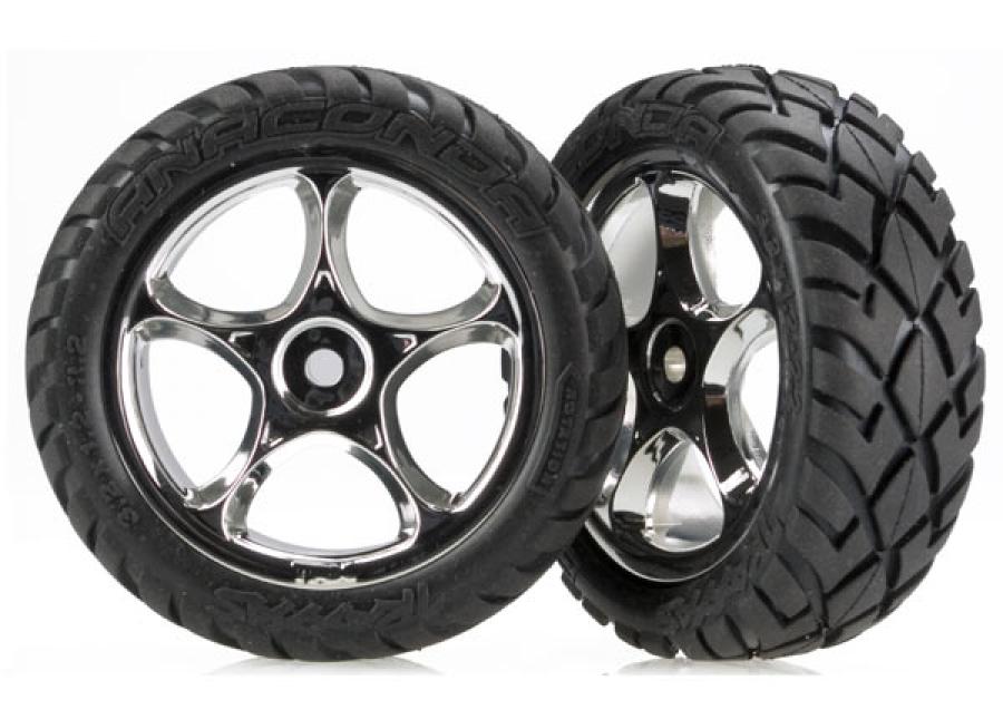 Traxxas Tires & Wheels Anaconda/Tracer Chrome 2.2" 2WD Front (2) TRX2479R