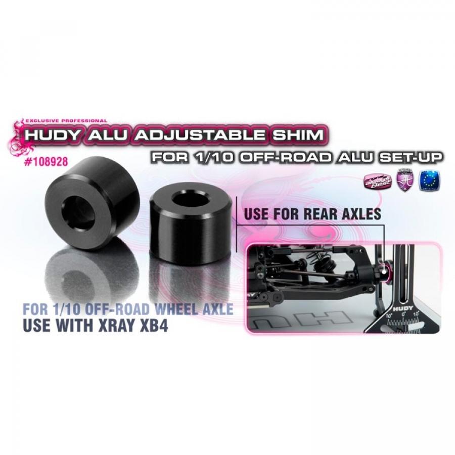 Hudy ALU  SPACER FOR 1/10 OFF-ROAD ALU SET-UP - XRAY XB4 (2) 108928
