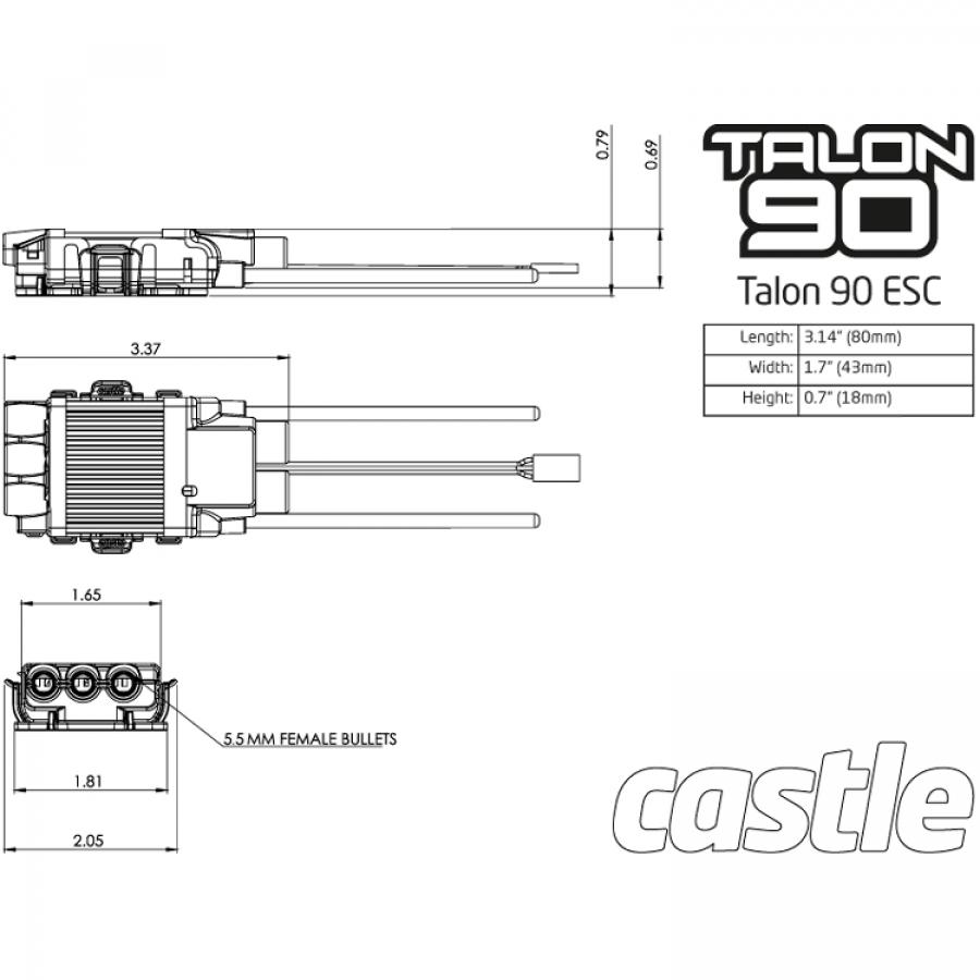 Talon 90 , 25V 90 AMP ESC, with high output BEC