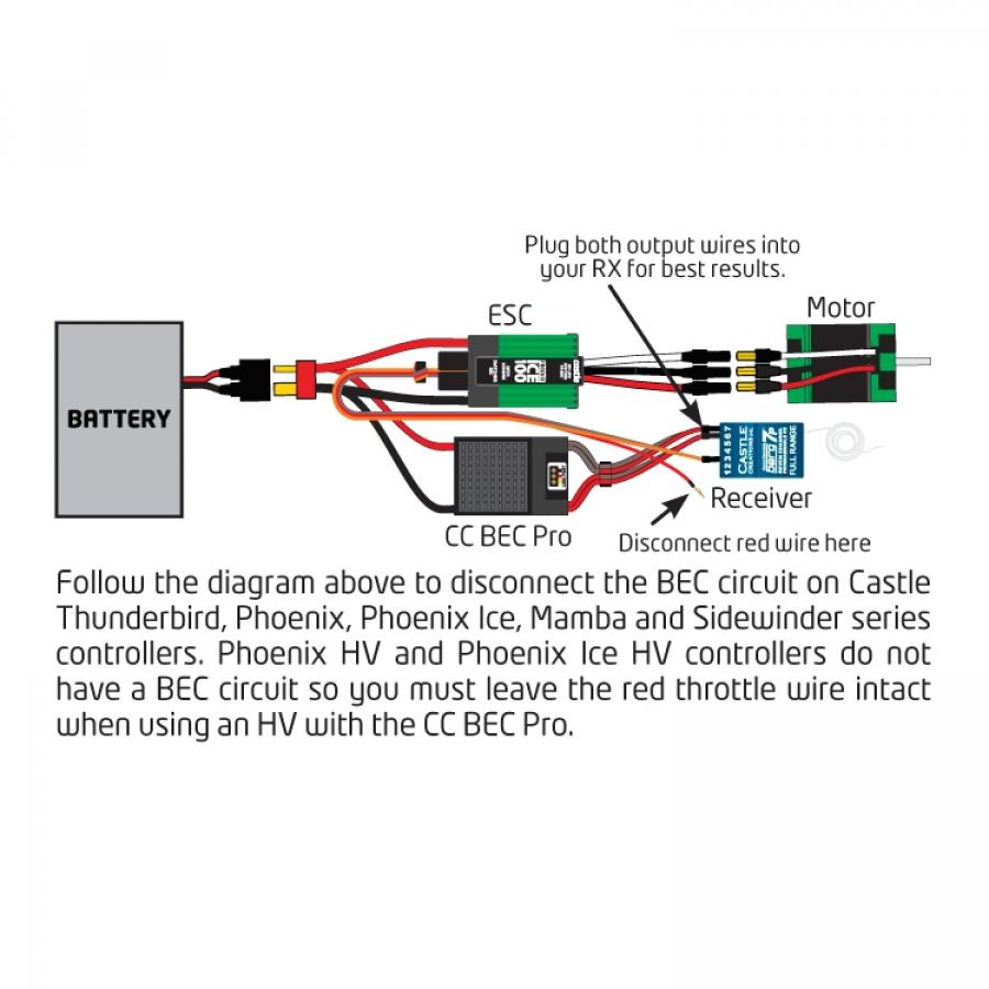 Cc Bec Pro 20A Max Output, 12S/50.4V Max Input Switch