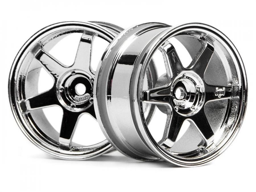 HPI Racing  TE37 WHEEL 26MM CHROME (3MM OFFSET) 3842