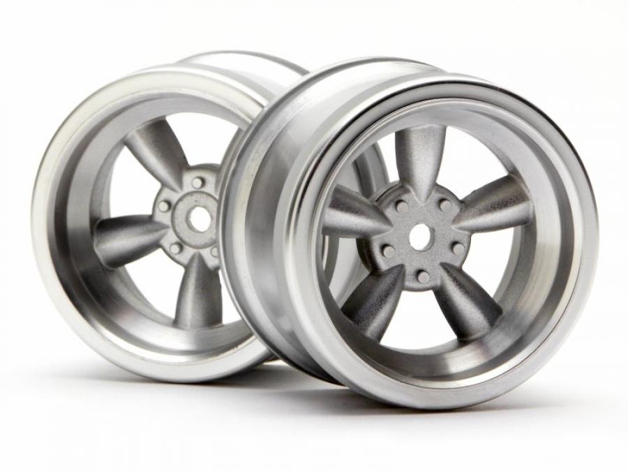 HPI Racing  VINTAGE 5 SPOKE WHEEL 31MM (WIDE) MATTE CHROME (6MM OFFSET) 3820